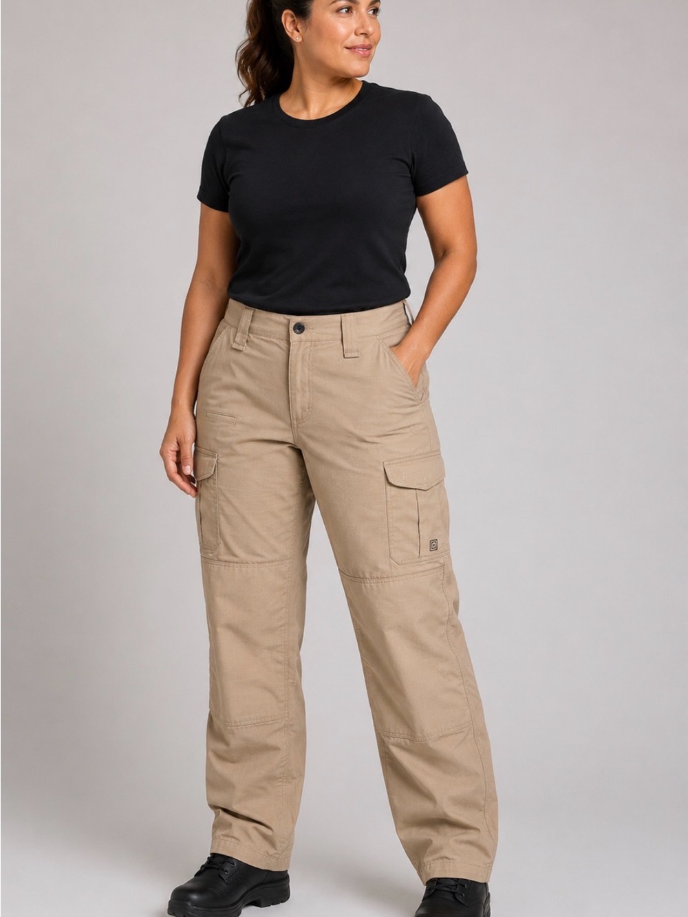 5.11 Tactical Women's Wide Leg Cargo Pants in Tan